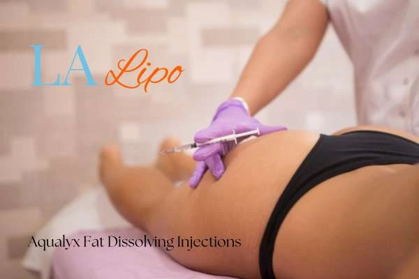 Woman having fat dissolving injections Bedfordshire on thighs