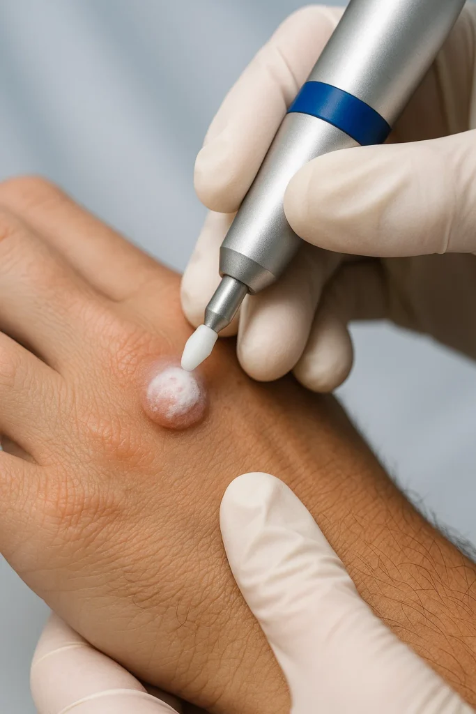 example of wart removal Bedfordshire using cryopen