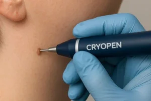 Person receiving skin tag removal Bedfordshire