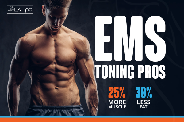 Image of man with sculpted stomach showing the fat loss and muscle gain of LA-EMS Body Sculpting Treatment Bedfordshire